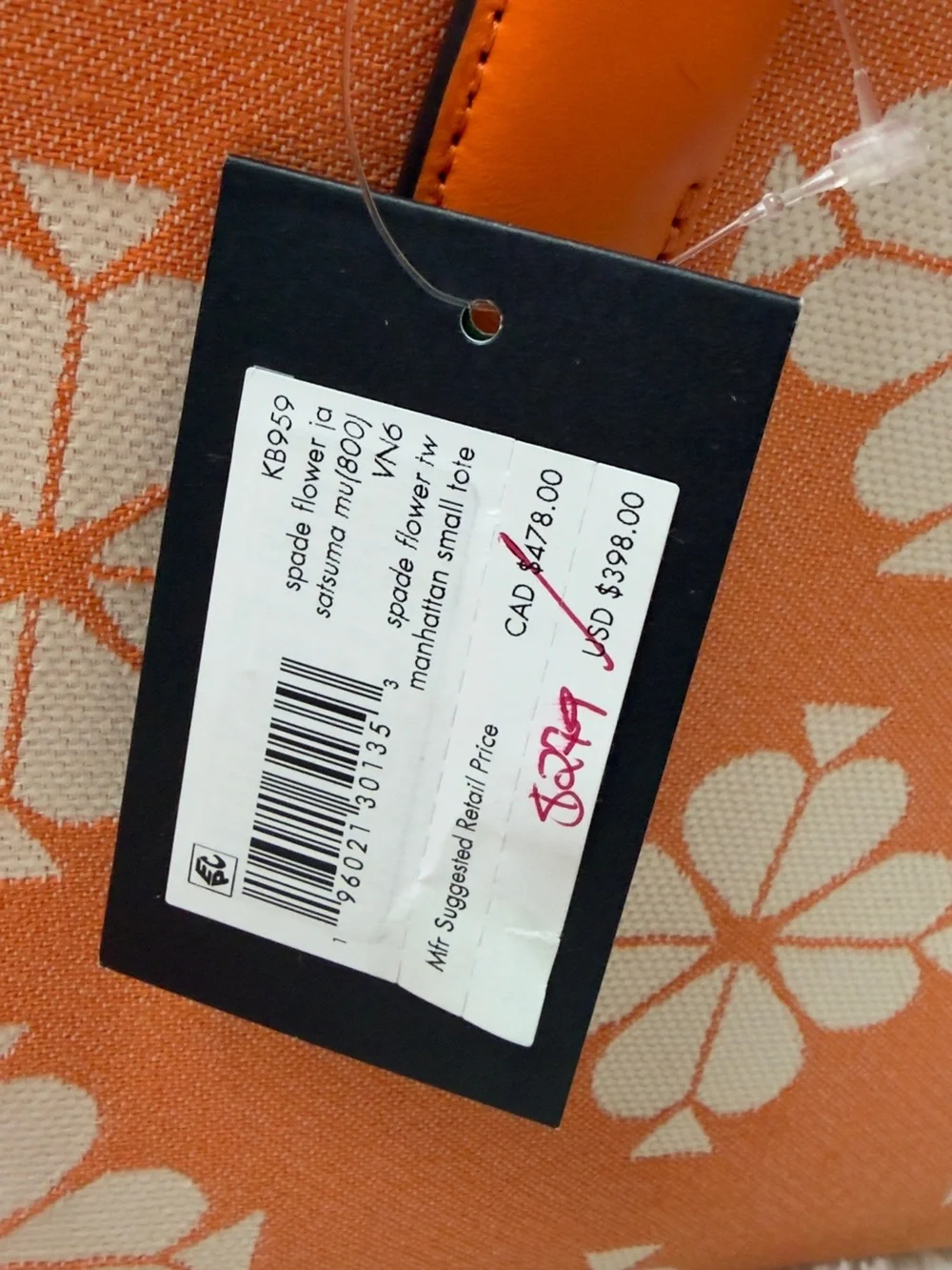 kate spade Orange and White Floral Small Satchel